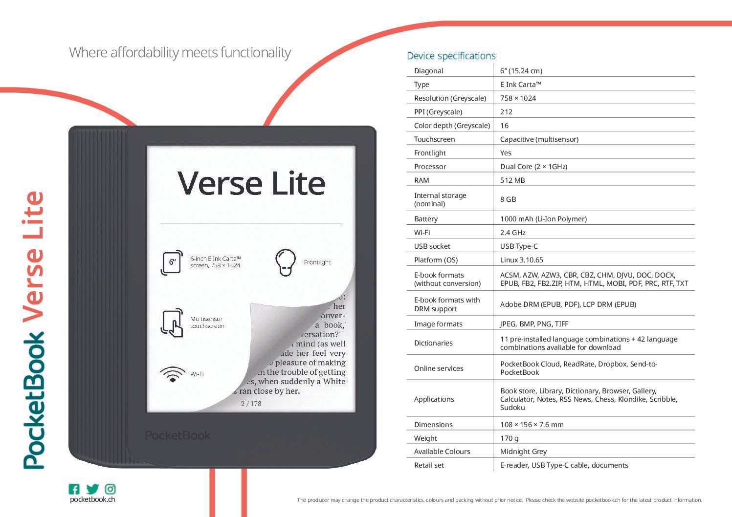 PocketBook Verse Lite
